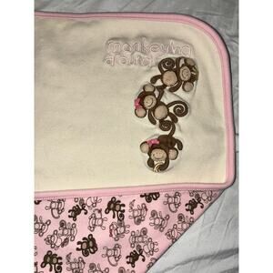 Vintage Gymboree Pink Baby Blanket Lovey Monkey Monkeying Around 2007